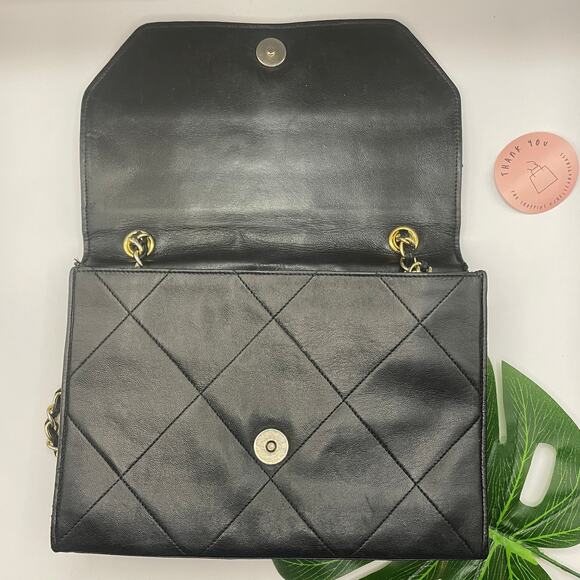 Chanel Vintage Black Quilted Lambskin 19 Flap Crossbody Long Shoulder Bag - Picture 6 of 15